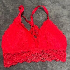 Aerie red Elegant Scarlet Lace Bralette